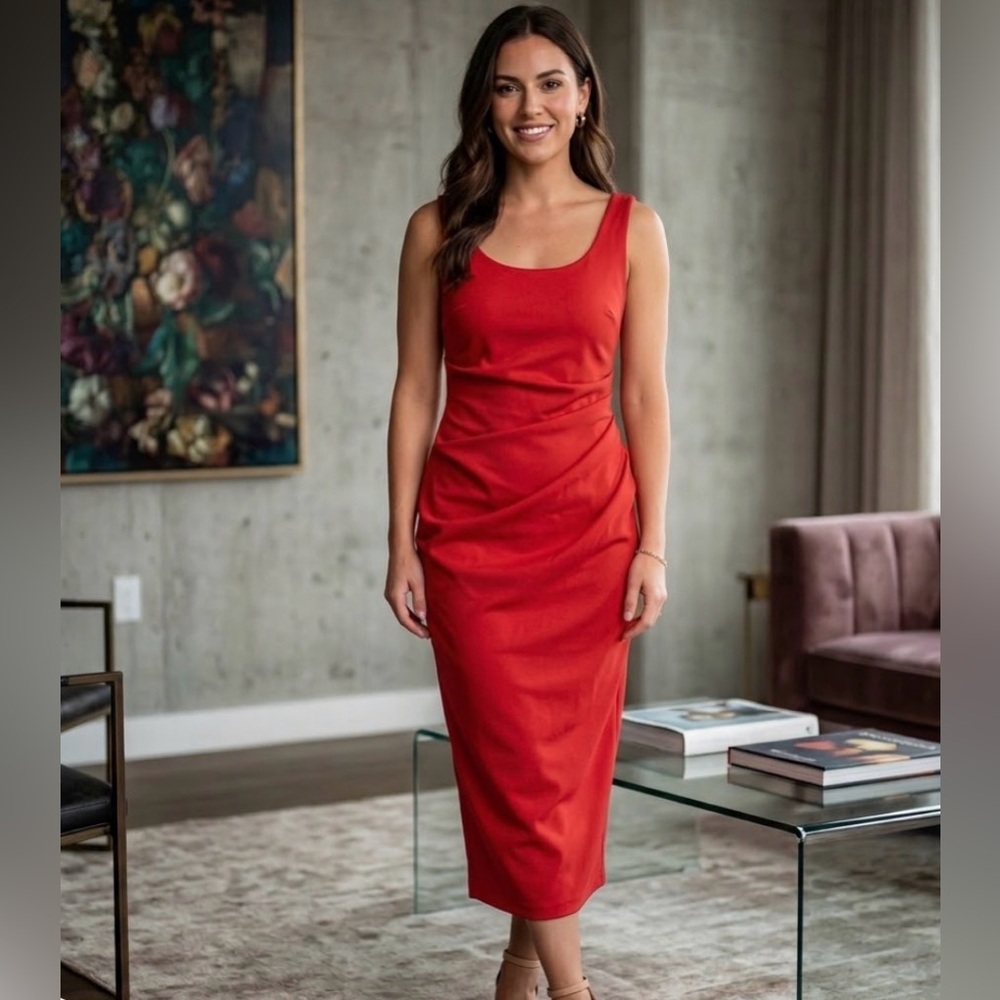 Le Chateau Vibrant Red strap Dress